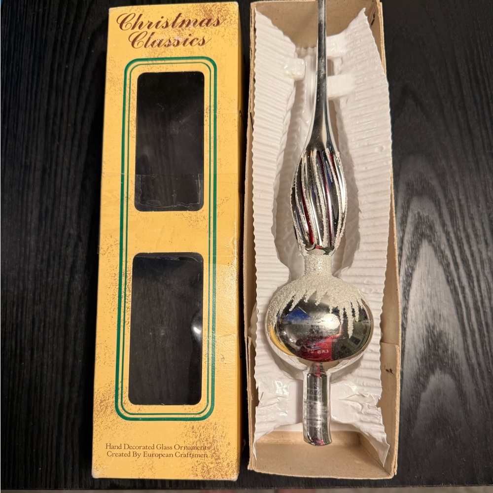 Christmas Classics Vintage Silver Glass Tree Topper